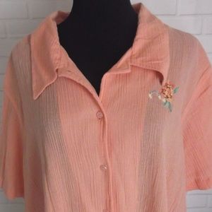 Blair Coral Crinkle Blouse
